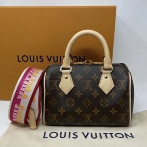 Louis Vuitton Monogram Brown Satchel with Cream Accents